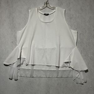 Lucy Diamonds Women's Plus Size 2 Piece Sleeveless Top & Skirt White Size 6X
